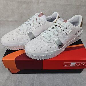 Puma Cali Hacked Metallic Shoes White / Silver  Women's Size 9.5